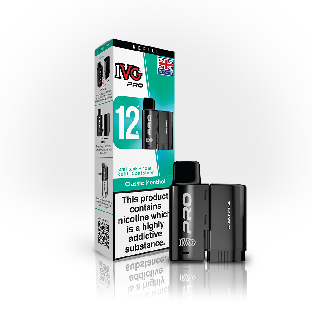IVG Pro 12 Prefilled Vape Pods Pack of 5 Classic Menthol