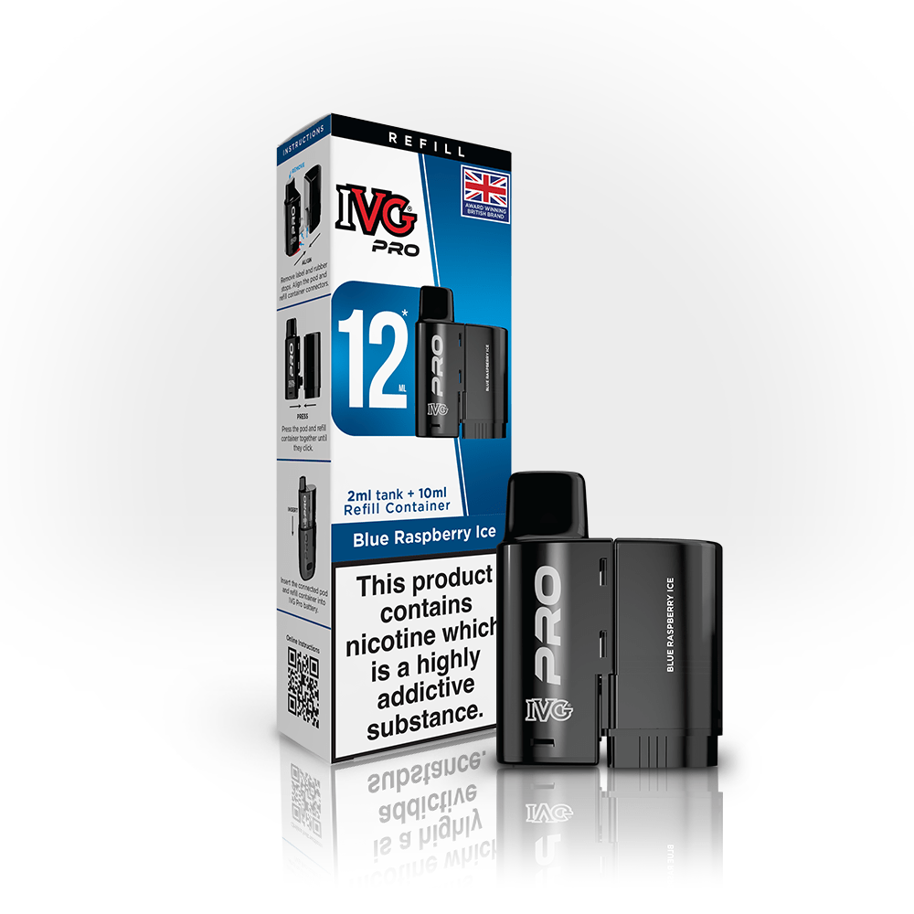 IVG Pro 12 Prefilled Vape Pods Pack of 5 Blue Raspberry Ice