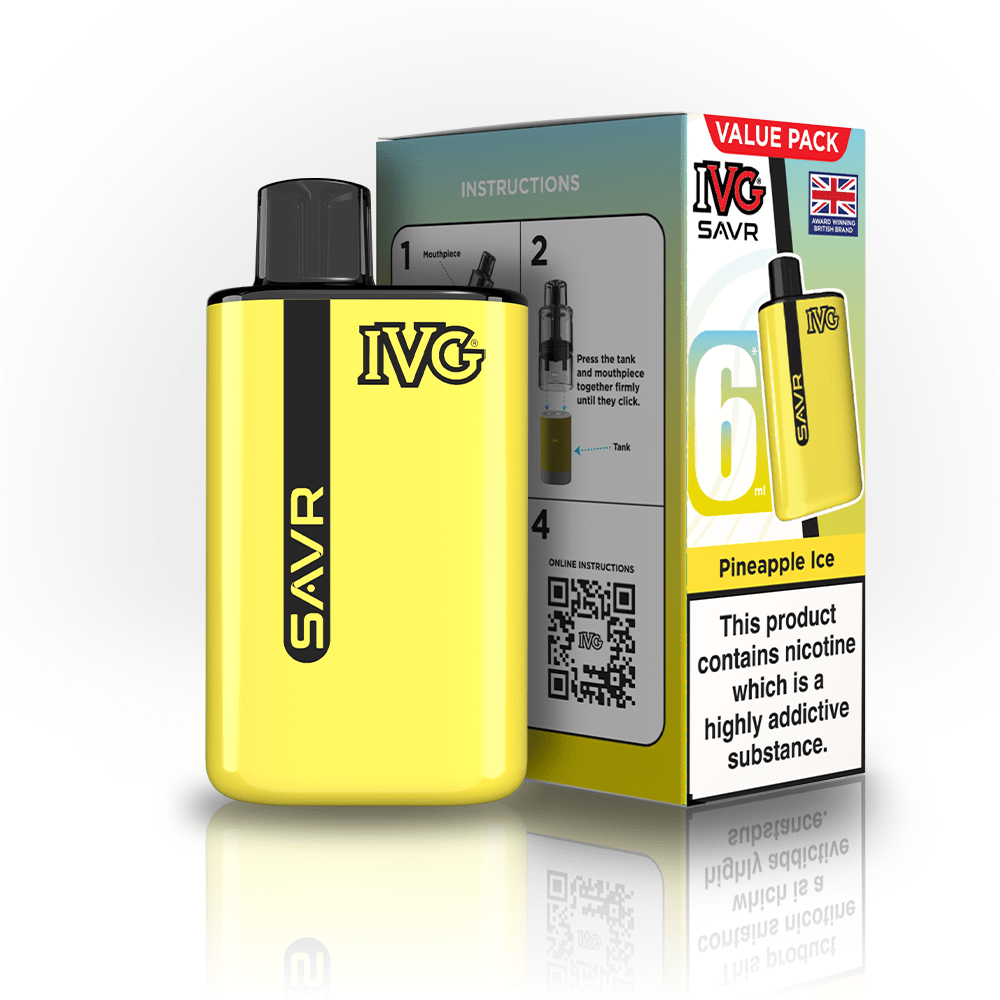 IVG SAVR 3000 Prefilled Pod Vape Box of 5 Pineapple Ice