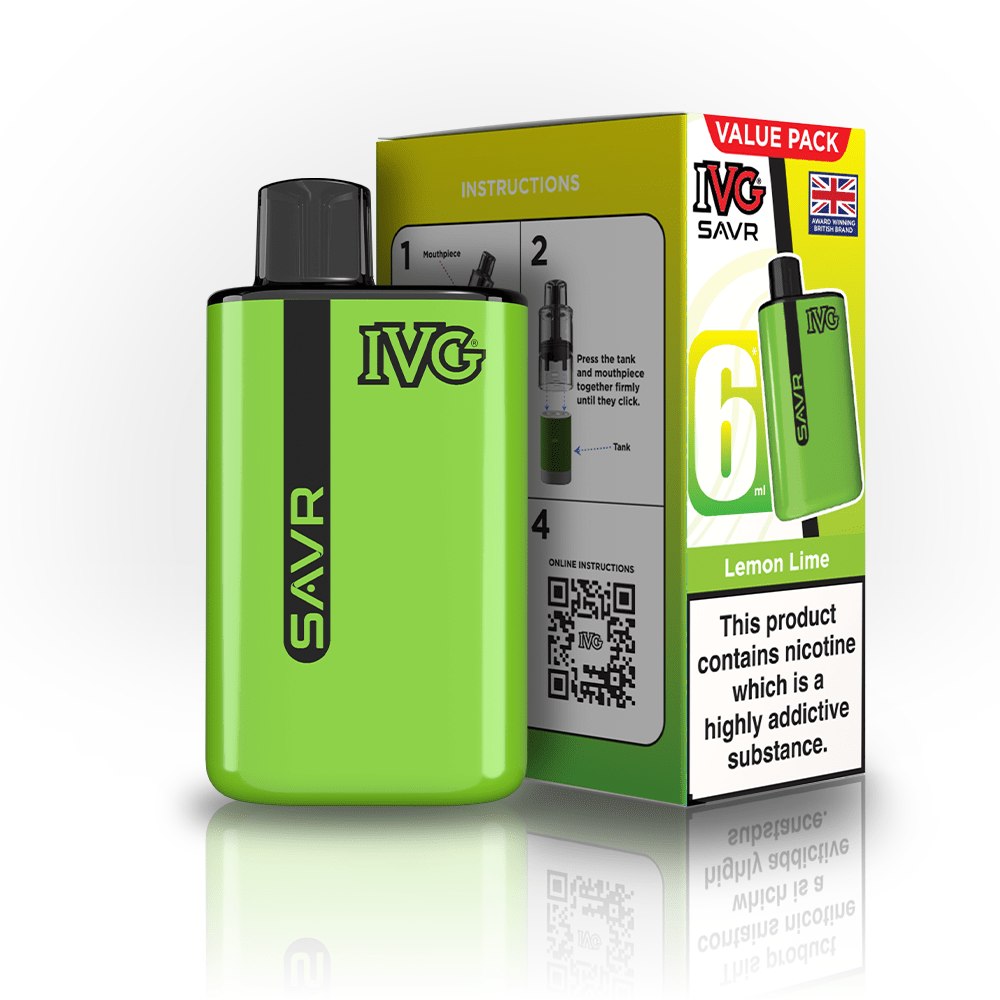 IVG SAVR 3000 Prefilled Pod Vape Box of 5 Lemon Lime