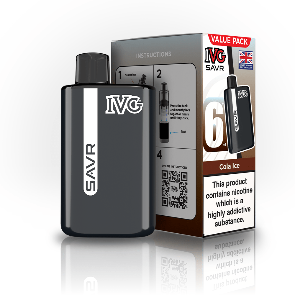 IVG SAVR 3000 Prefilled Pod Vape Box of 5 Cola Ice