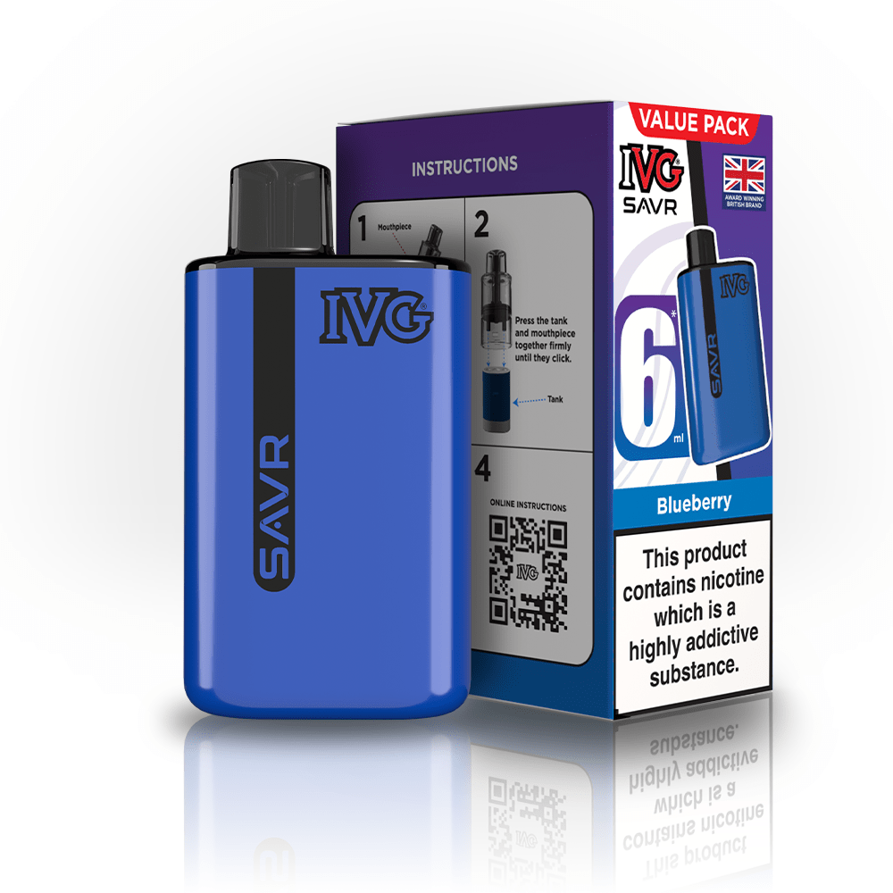 IVG SAVR 3000 Prefilled Pod Vape Box of 5 Blueberry