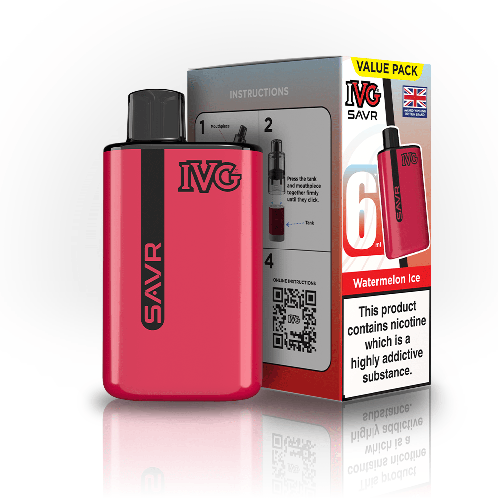 IVG SAVR 3000 Prefilled Pod Vape Box of 5 Watermelon Ice