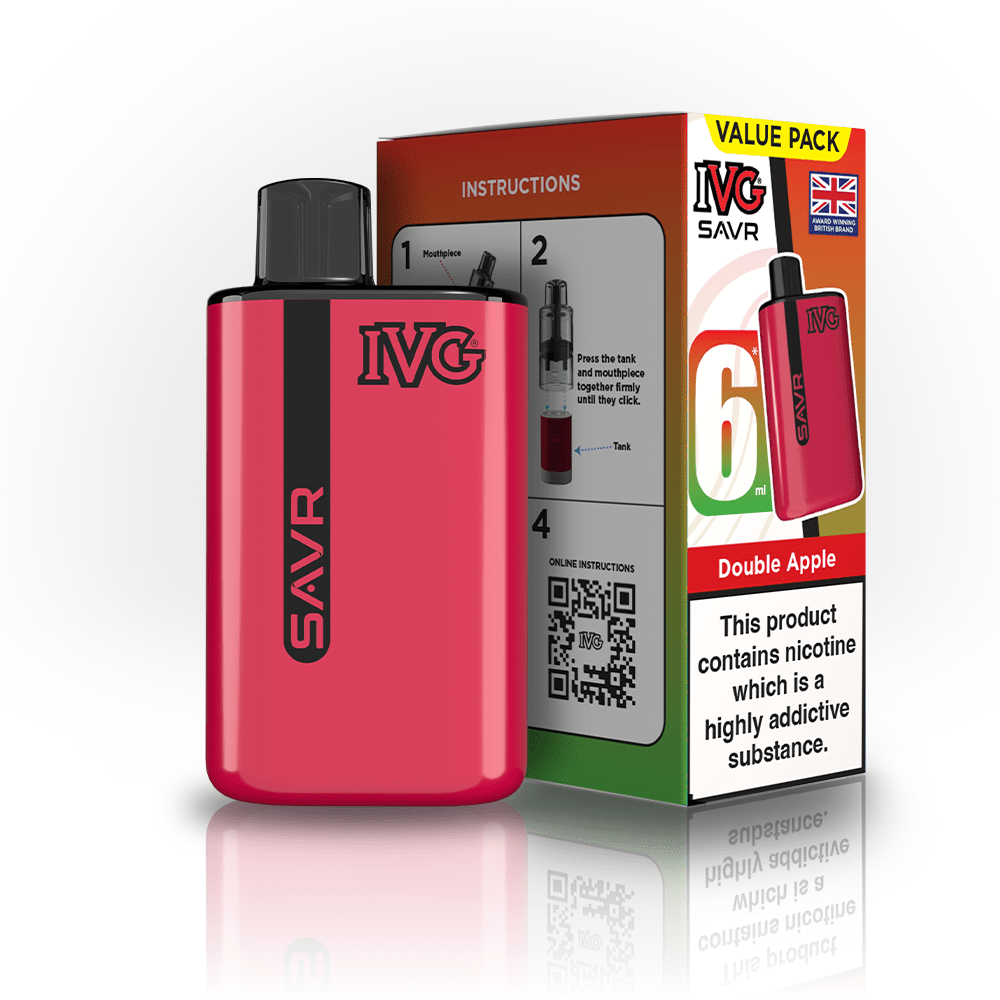 IVG SAVR 3000 Prefilled Pod Vape Box of 5 Double Apple