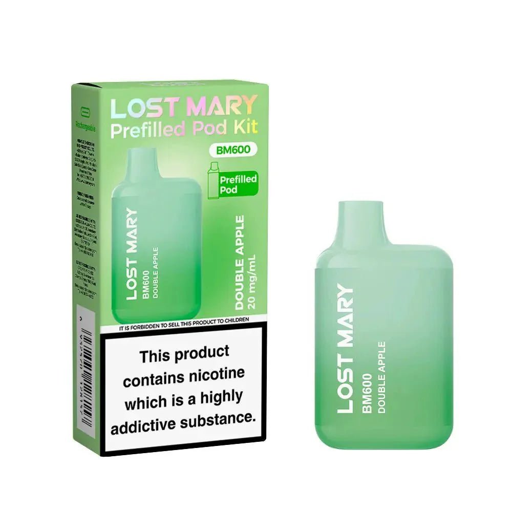 Lost Mary BM600 Prefilled Pod Vape Kit - Box of 10 Double Apple