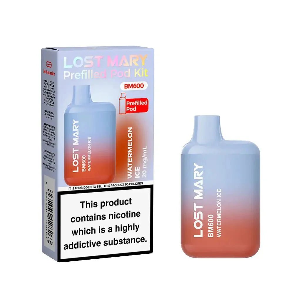 Lost Mary BM600 Prefilled Pod Vape Kit - Box of 10 Watermelon Ice