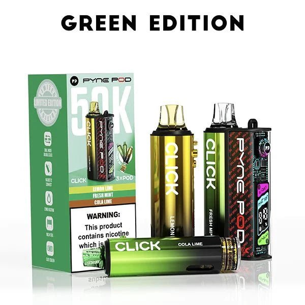 Pyne Pod Click 50k Prefilled Pod Vape Kit Box of 5 Green Edition