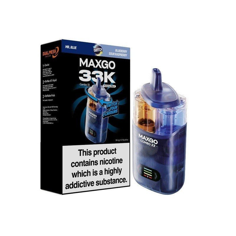Relx Maxgo 33k Prefilled Pod Vape Kit - Pack of 3 Chery Blast + Blueberry Cherry Cranberry