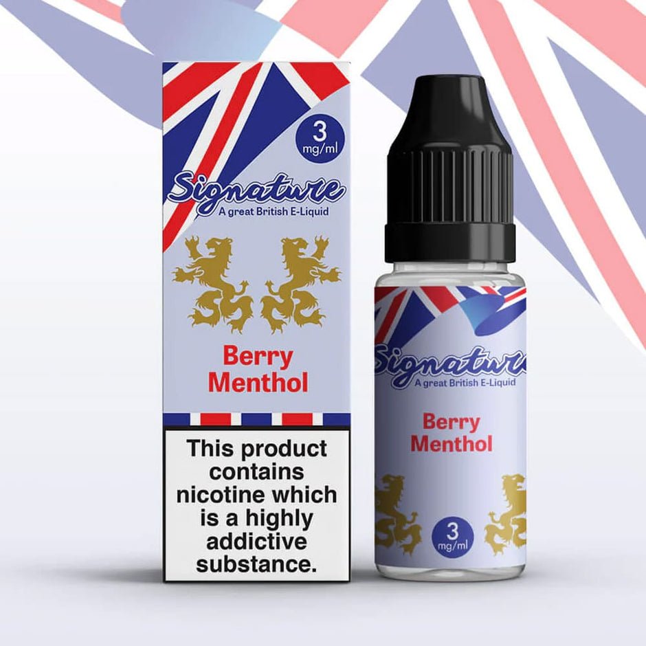 Signature Nic Salt 10ml E - Liquid Box of 10 Berry Menthol