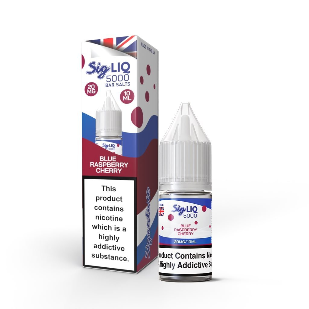 Signature Sig Liq 5000 Bar Salt 10ml Nic Salts Box of 10 Blue Raspberry Cherry