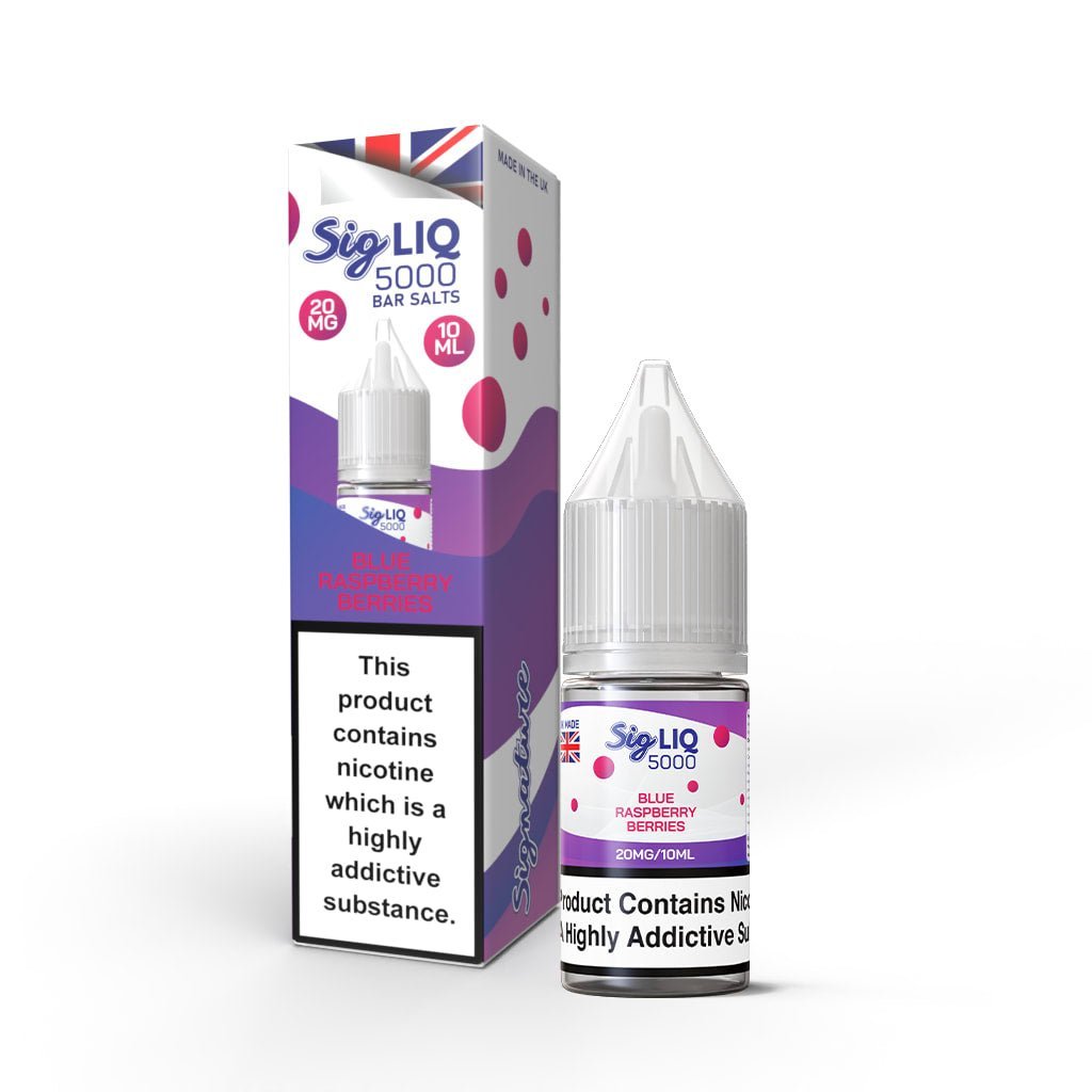 Signature Sig Liq 5000 Bar Salt 10ml Nic Salts Box of 10 Blue Raspberry Berries
