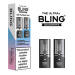 The Bling Ultra Plus 30k Replacement Pods Pack of 5 Strawberry Raspberry Cherry Ice/Strawberry Blueberry Raspberry