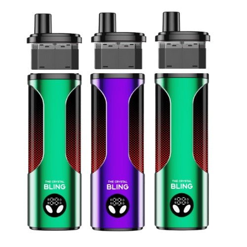 The Crystal Bling Shisha 25000 Prefilled Pod Vape Box of 5 Magic Love/Two Apple
