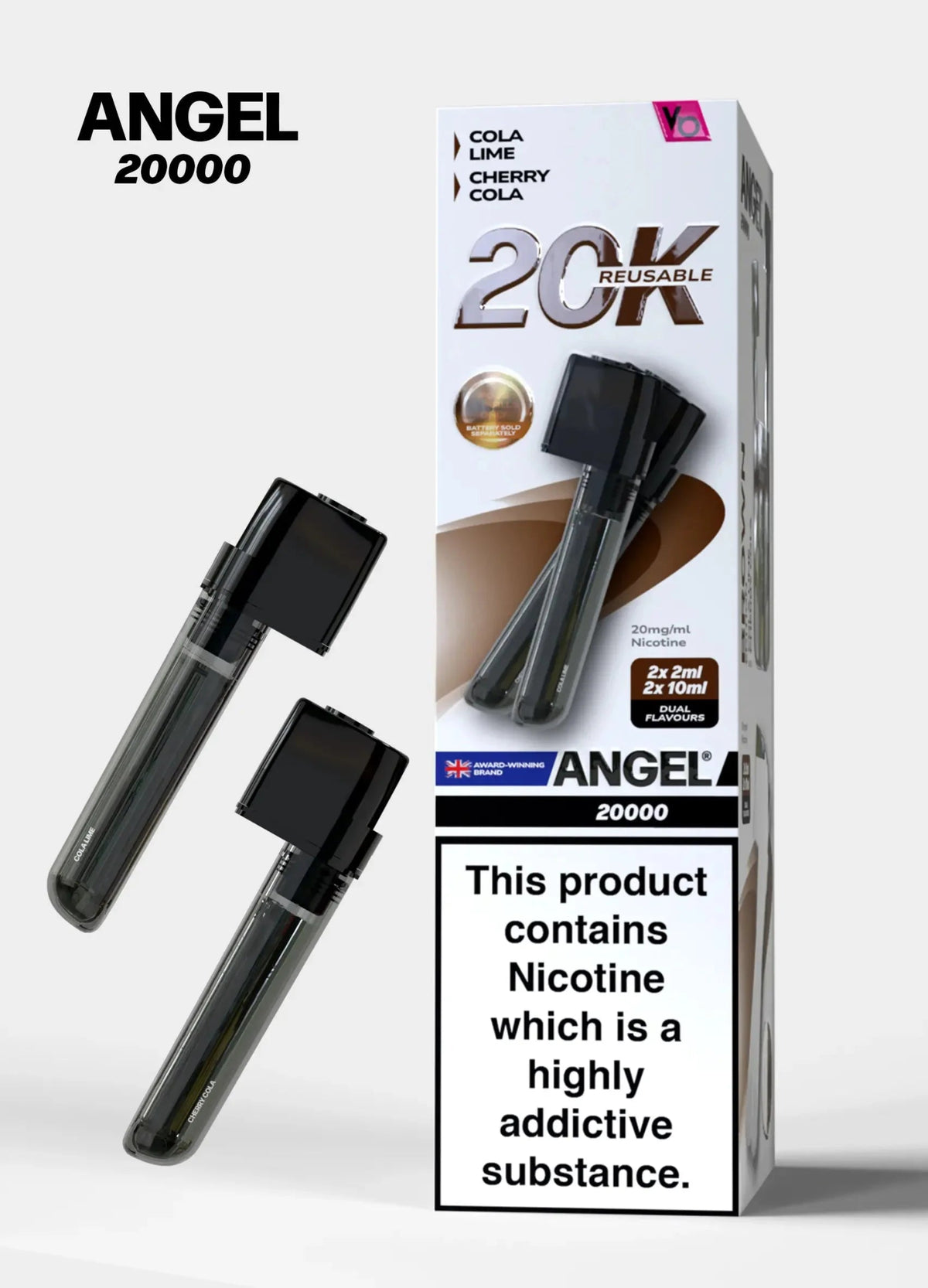 Vapes Bars Angel 20000 Vape Pods Pack of 10 Brown Edition