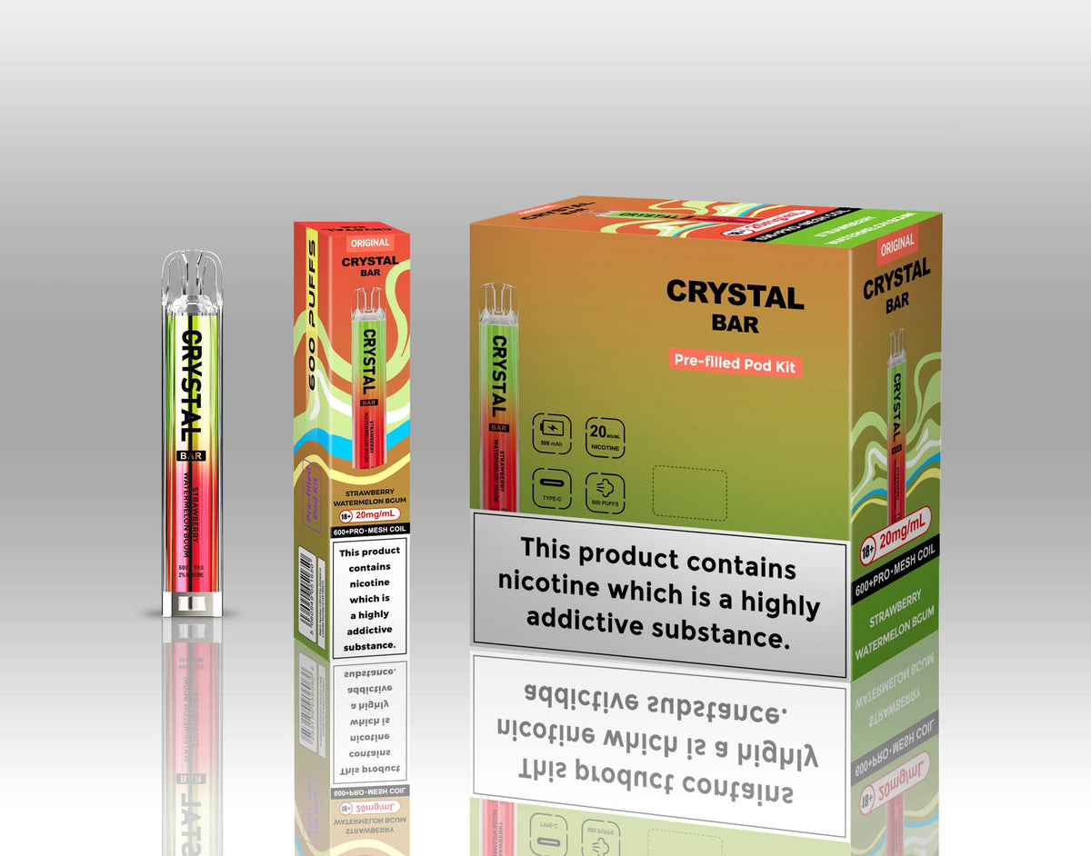 Crystal Bar Original 600 Vape Kit Pack of 10 Blueberry sour raspberry