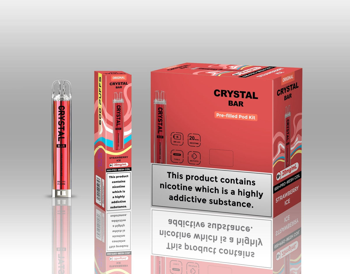Crystal Bar Original 600 Vape Kit Pack of 10 Blueberry sour raspberry