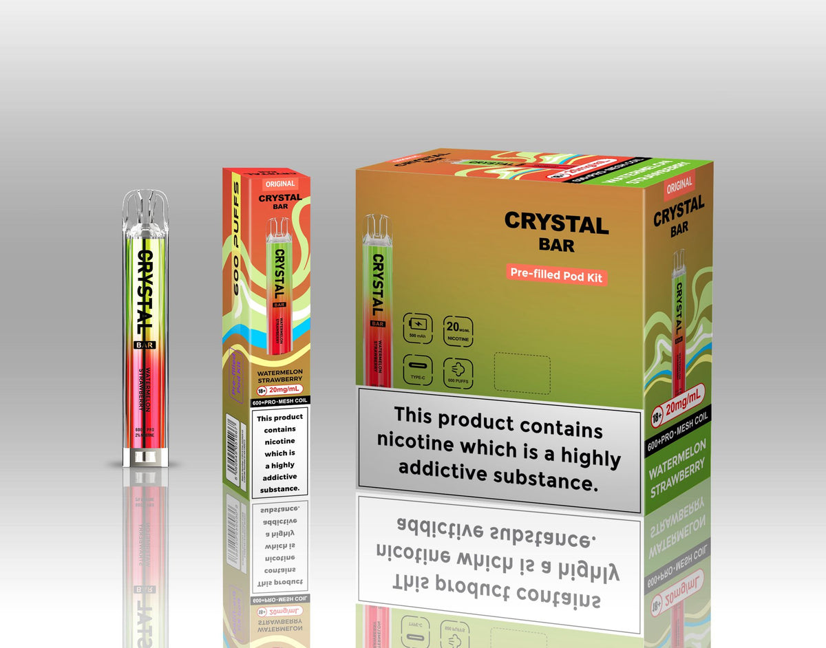 Crystal Bar Original 600 Vape Kit Pack of 10 Blueberry sour raspberry