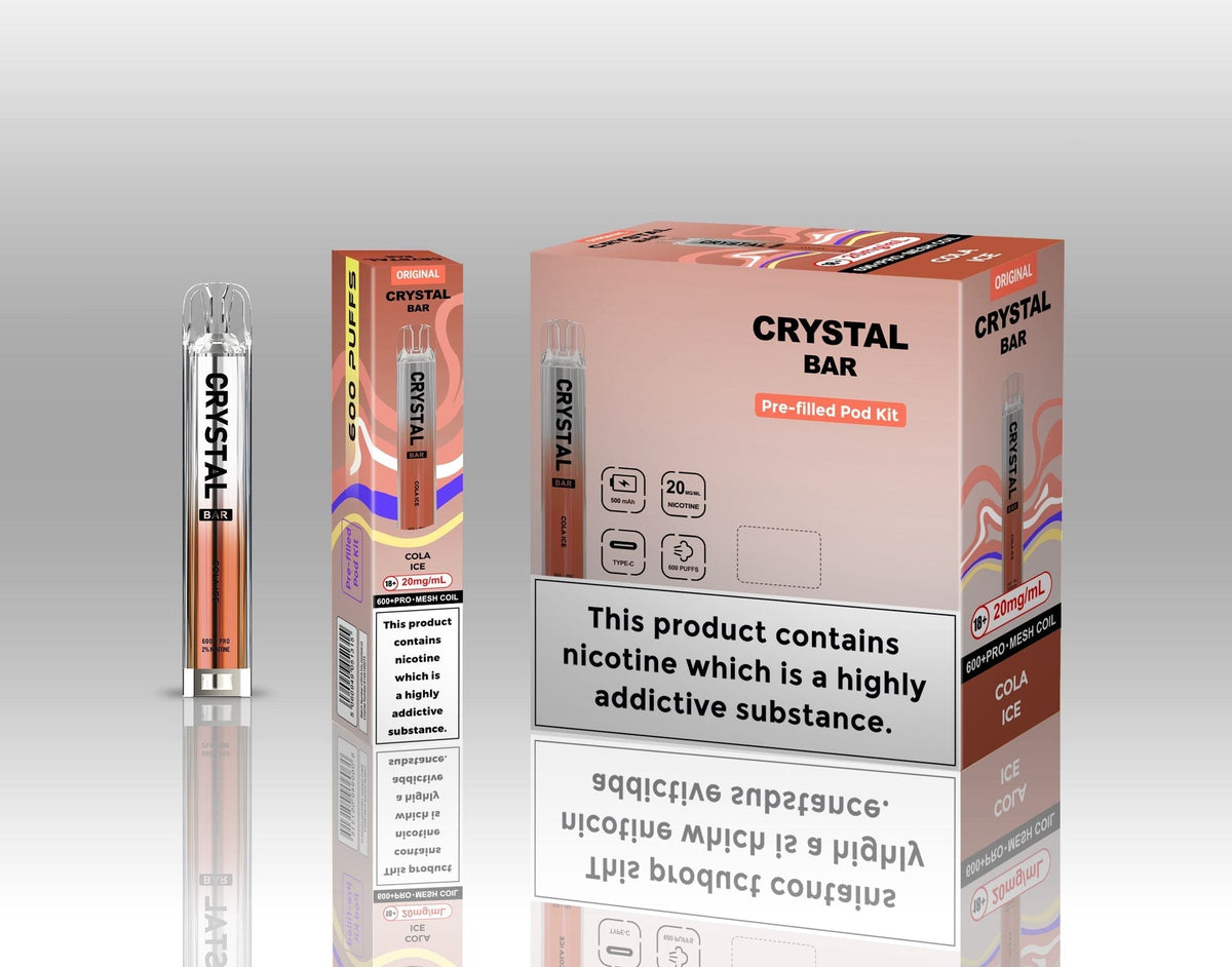 Crystal Bar Original 600 Vape Kit Pack of 10 Blueberry sour raspberry