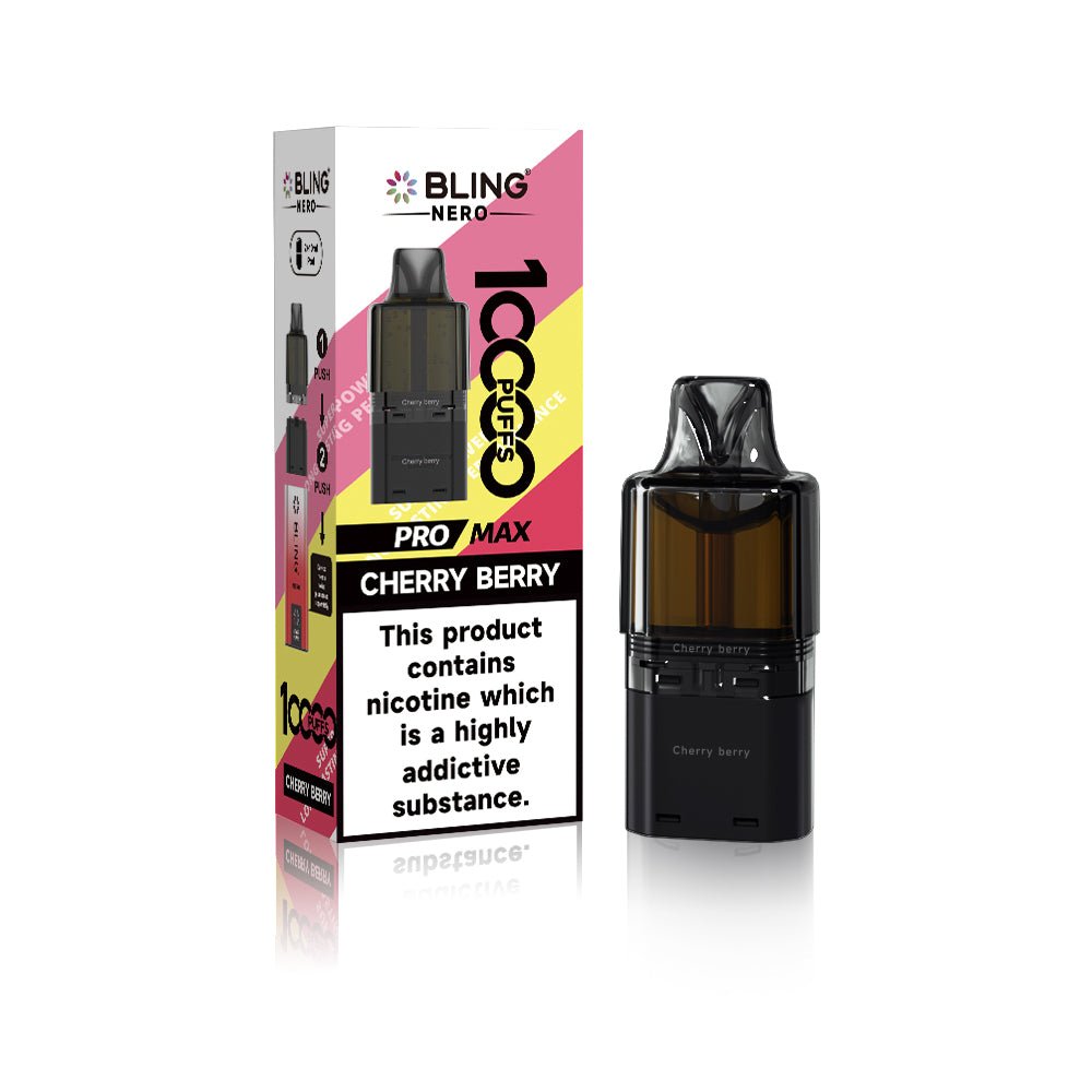 Crystal Bling Nero 10k Prefilled Pods Box of 5 Cherry Berry