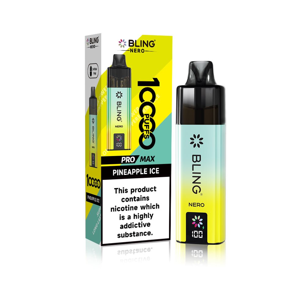 Crystal Bling Nero 10k Vape Kit Box of 5 Pineapple Ice