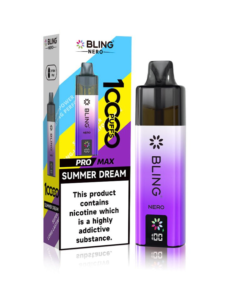 Crystal Bling Nero 10k Vape Kit Box of 5 Summer Dream