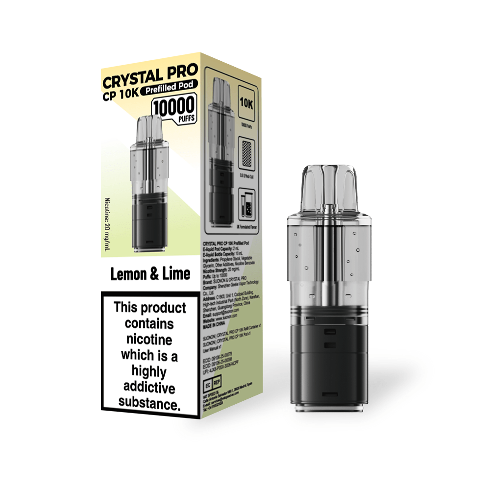 Crystal Pro CP 10k Replacement Pods Box of 5 Lemon Lime