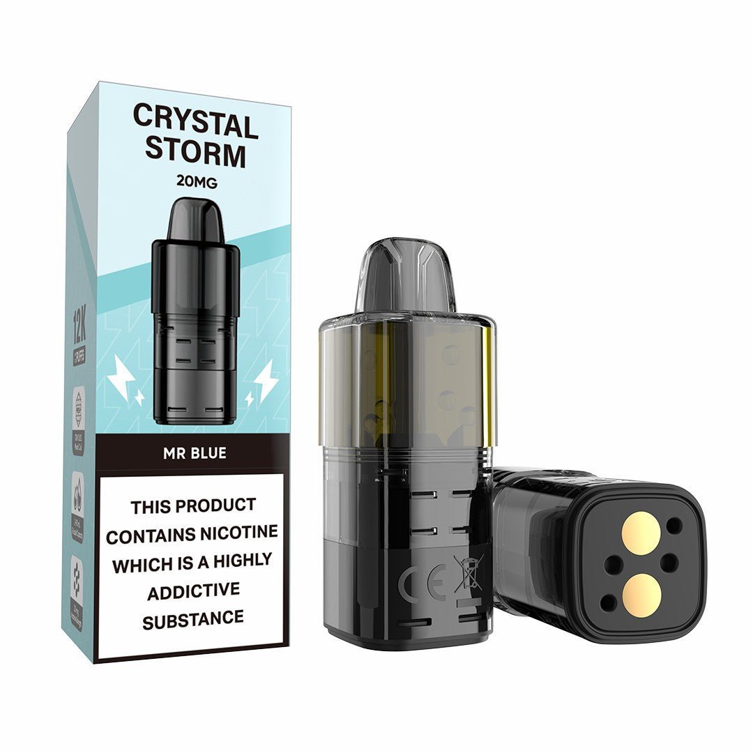 Crystal Storm Bar 12k Prefilled Refill Pods Pack of 5 Mr Blue