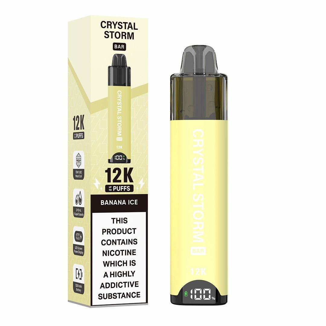 Crystal Storm Bar 12k Vape Kit Box of 5 Banana Ice