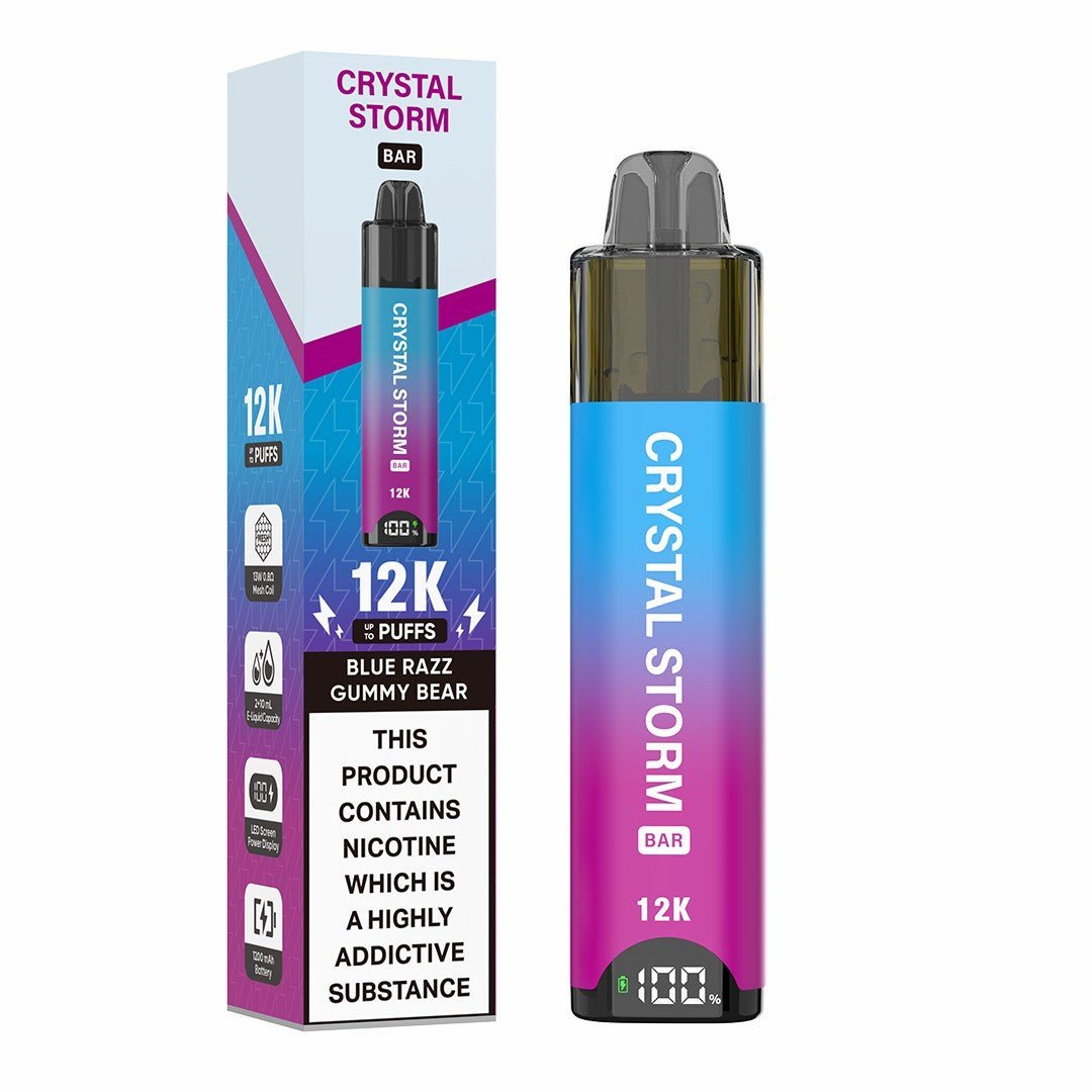 Crystal Storm Bar 12k Vape Kit Box of 5 Blue Razz Gummy Bear