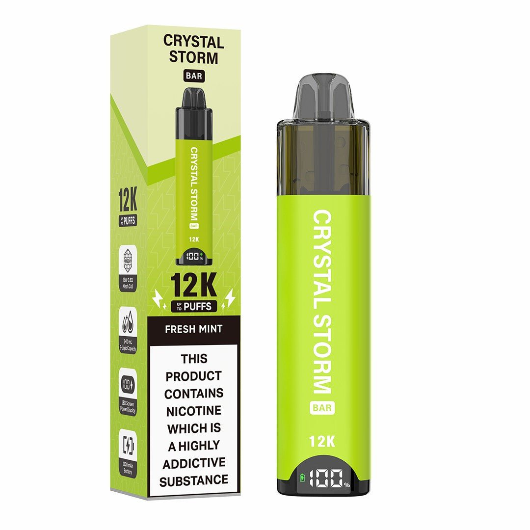 Crystal Storm Bar 12k Vape Kit Box of 5 Fresh Mint
