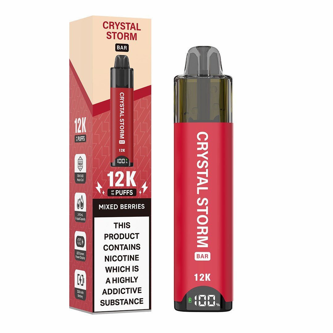 Crystal Storm Bar 12k Vape Kit Box of 5 Mix Berry