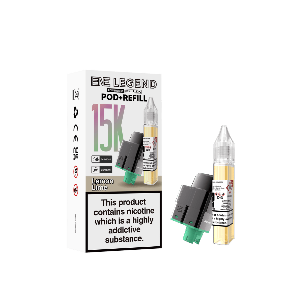 Elux ENE Legend 15k Replacement Pods Pack of 5 Lemon Lime