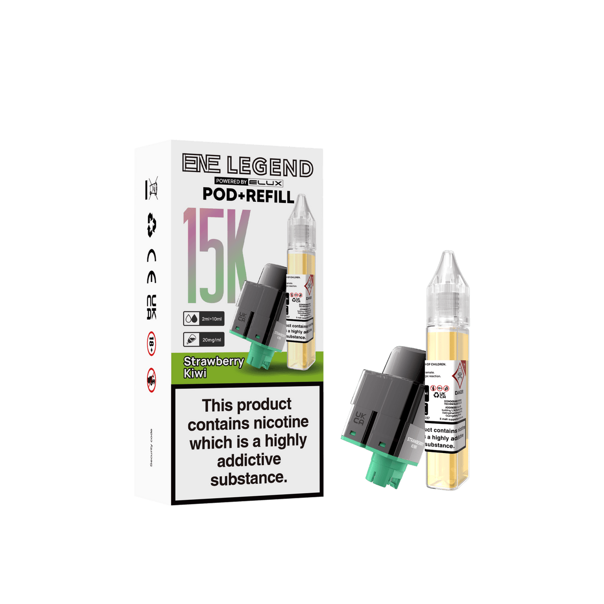 Elux ENE Legend 15k Replacement Pods Pack of 5 Strawberry Kiwi