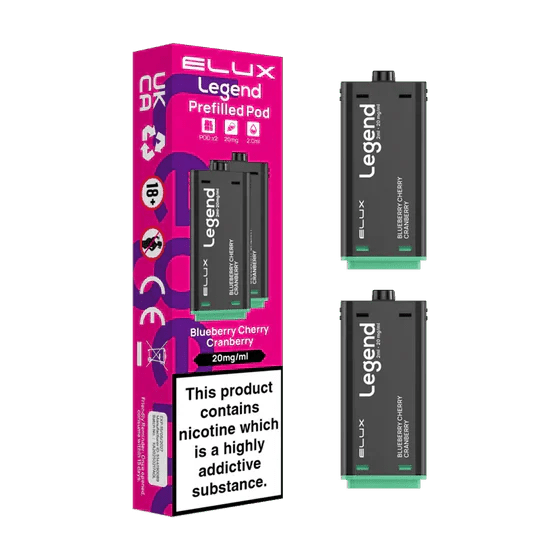 Elux Legend 1500 Replacement Pods Pack of 2 Blueberry Cherry Cranberry