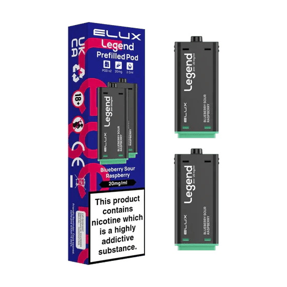 Elux Legend 1500 Replacement Pods Pack of 2 Blueberry Raspberry