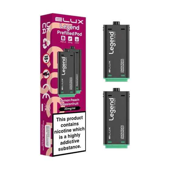 Elux Legend 1500 Replacement Pods Pack of 2 Lemon Peach Passionfruit