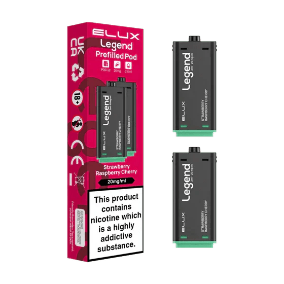 Elux Legend 1500 Replacement Pods Pack of 2 Strawberry Raspberry Cherry