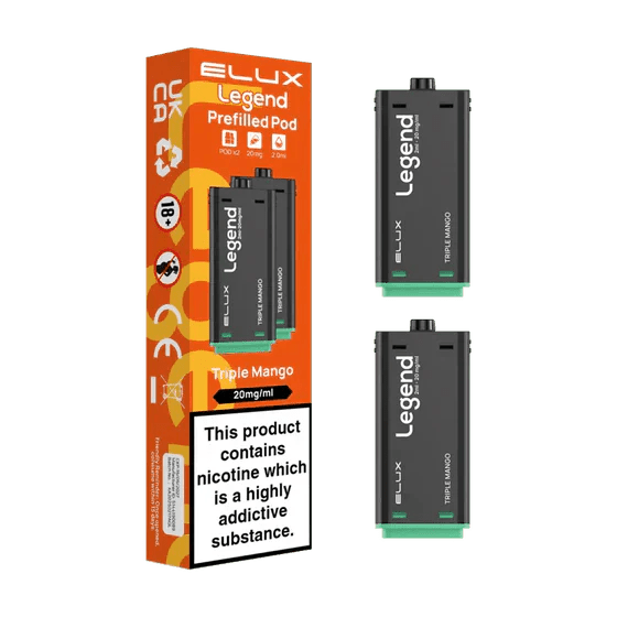 Elux Legend 1500 Replacement Pods Pack of 2 Triple Mango