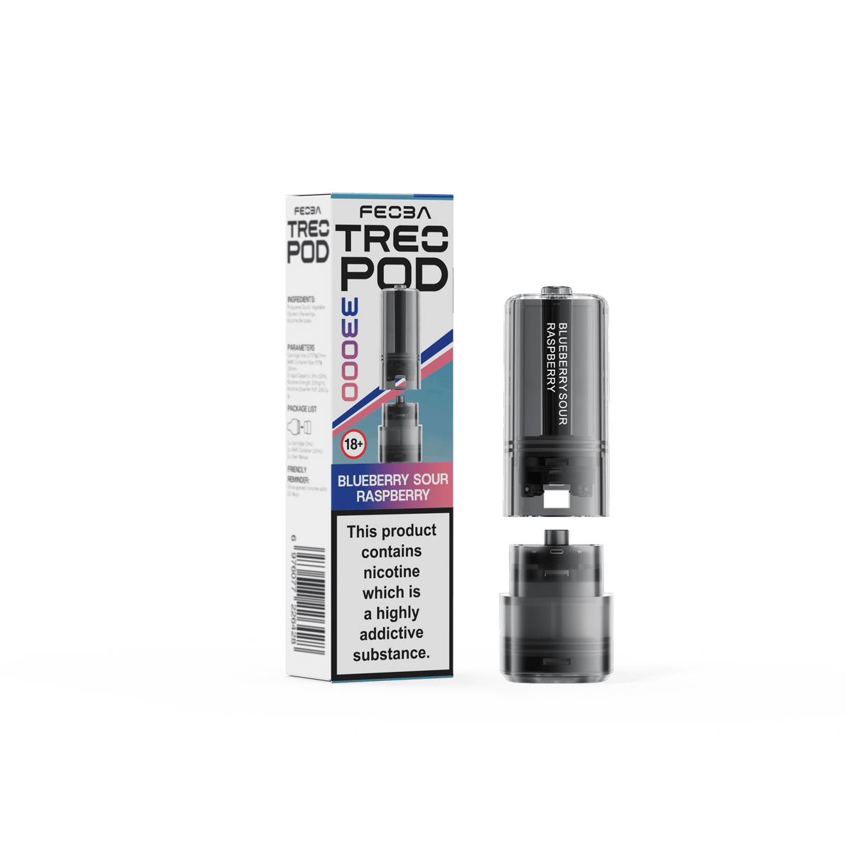 Feoba Treo 33k Replacement Pods Box of 5 Blueberry Sour Raspberry