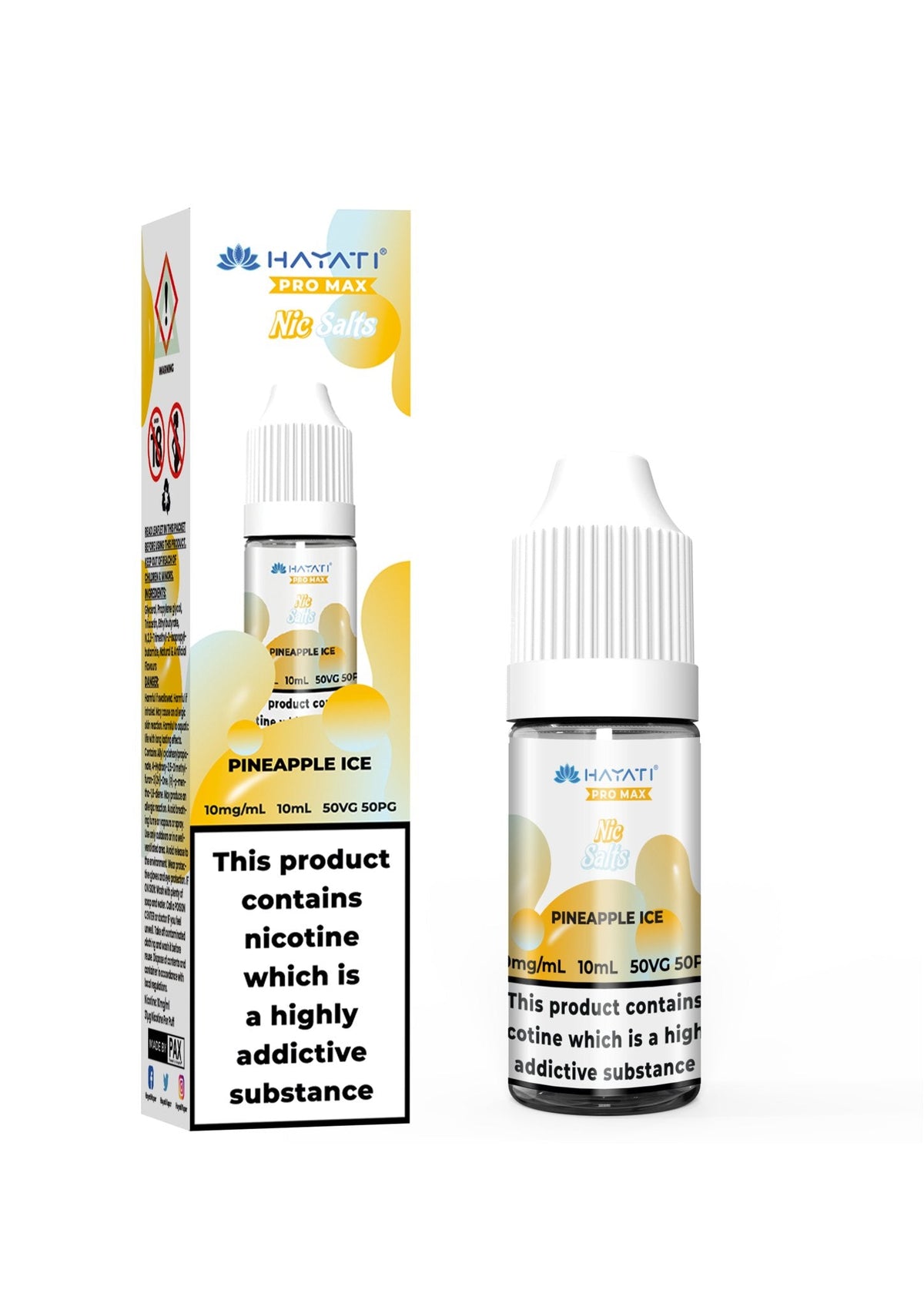 Hayati Crystal Pro Max Nic Salts 10ml E - Liquid - Box of 10 Pineapple Ice