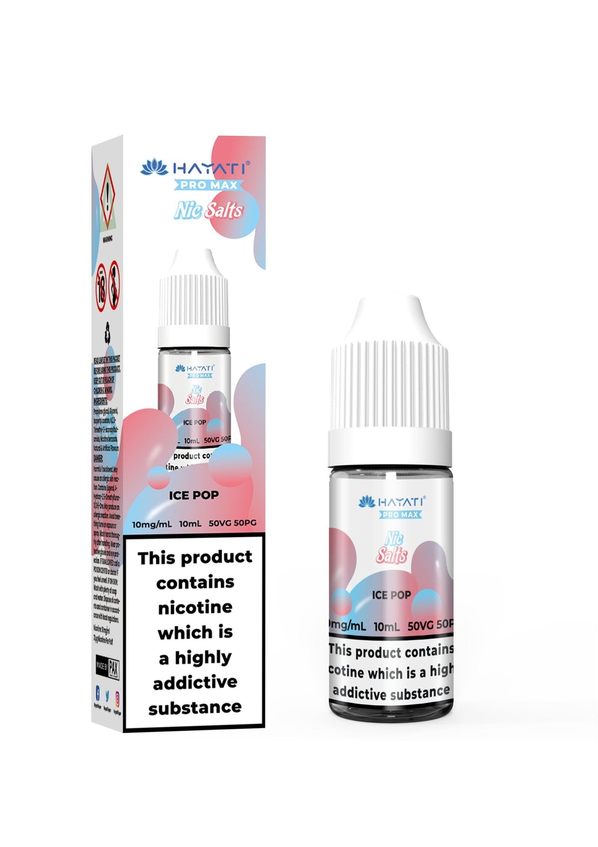 Hayati Crystal Pro Max Nic Salts 10ml E - Liquid - Box of 10 Ice pop