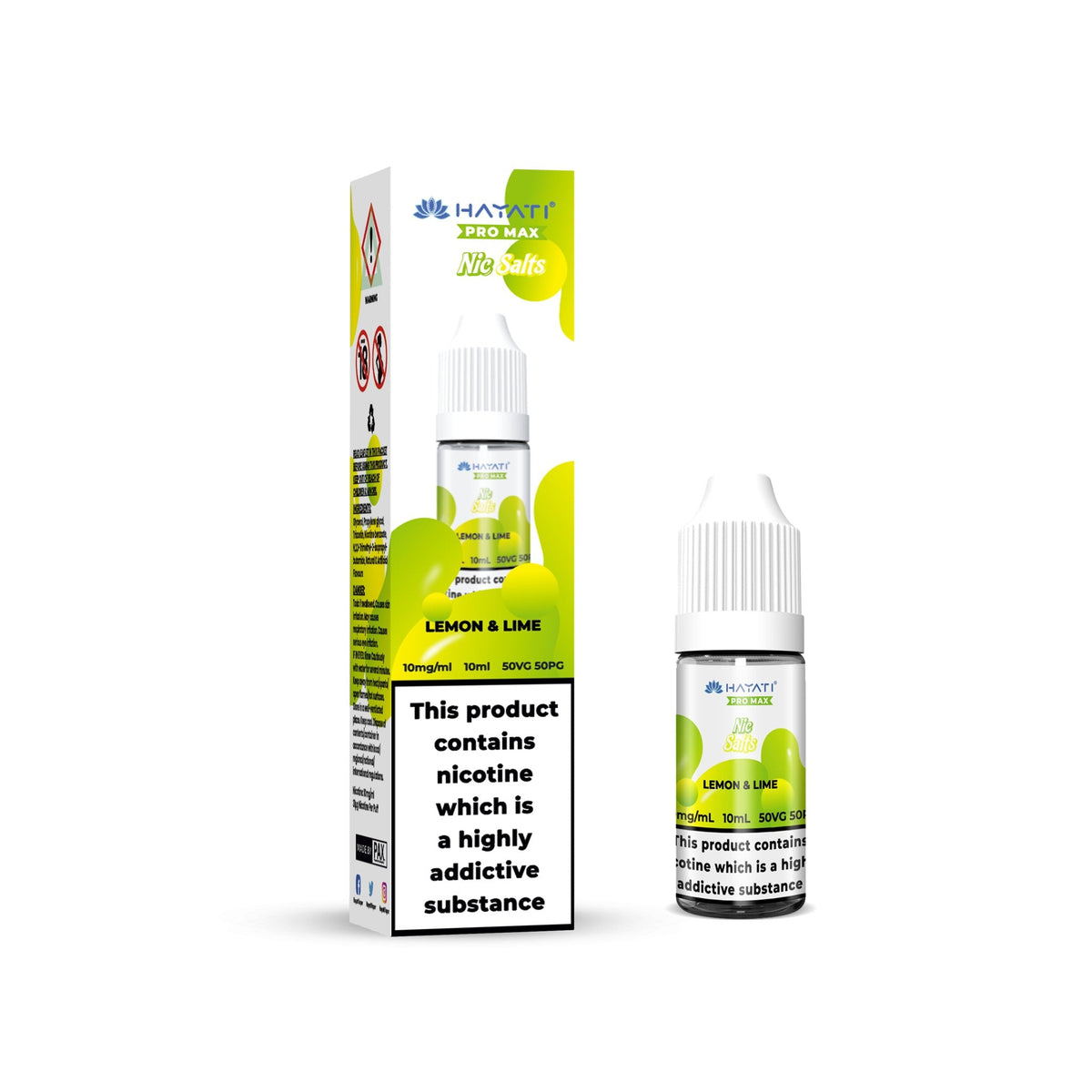 Hayati Crystal Pro Max Nic Salts 10ml E - Liquid - Box of 10 Lemon & Mint