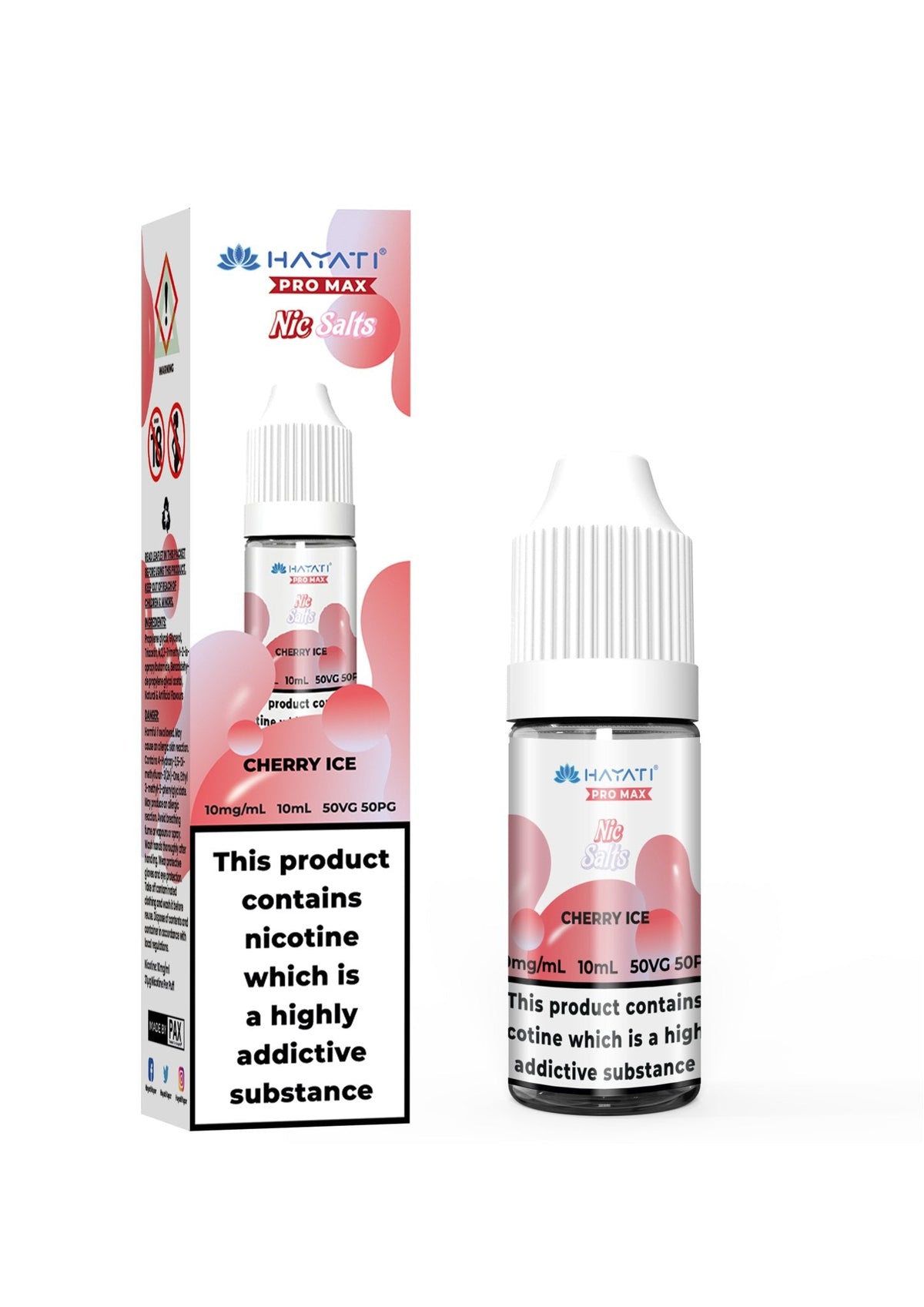 Hayati Crystal Pro Max Nic Salts 10ml E - Liquid - Box of 10 Cherry Ice