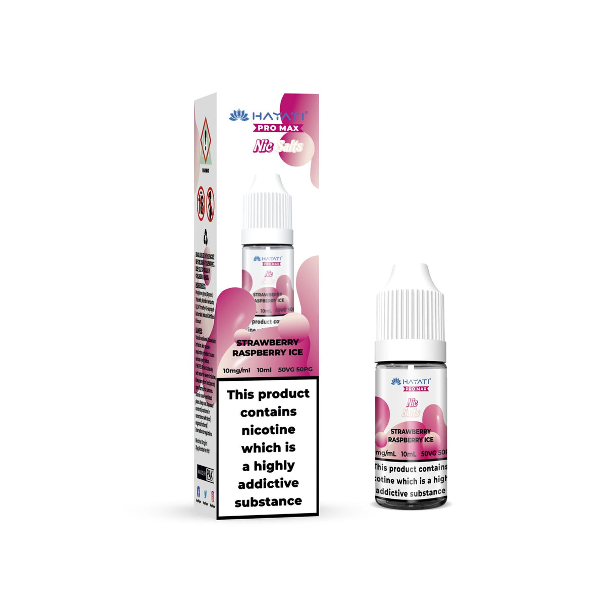 Hayati Crystal Pro Max Nic Salts 10ml E - Liquid - Box of 10 Strawberry Raspberry Ice