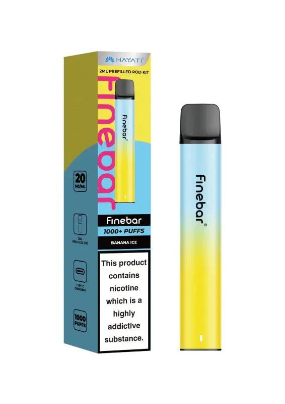 Hayati Finebar 1000 Prefilled Pod Kit Box of 5 Banana Ice