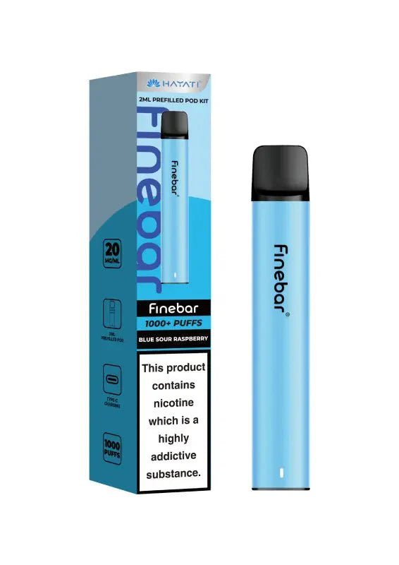 Hayati Finebar 1000 Prefilled Pod Kit Box of 5 Blueberry Sour Raspberry