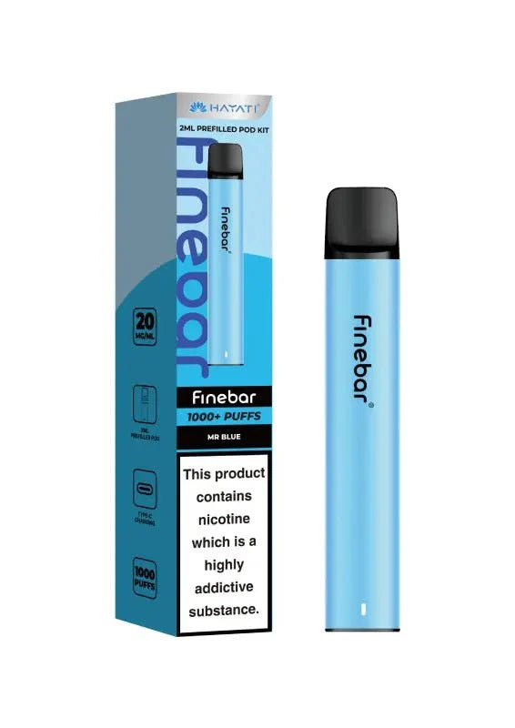 Hayati Finebar 1000 Prefilled Pod Kit Box of 5 Mr Blue