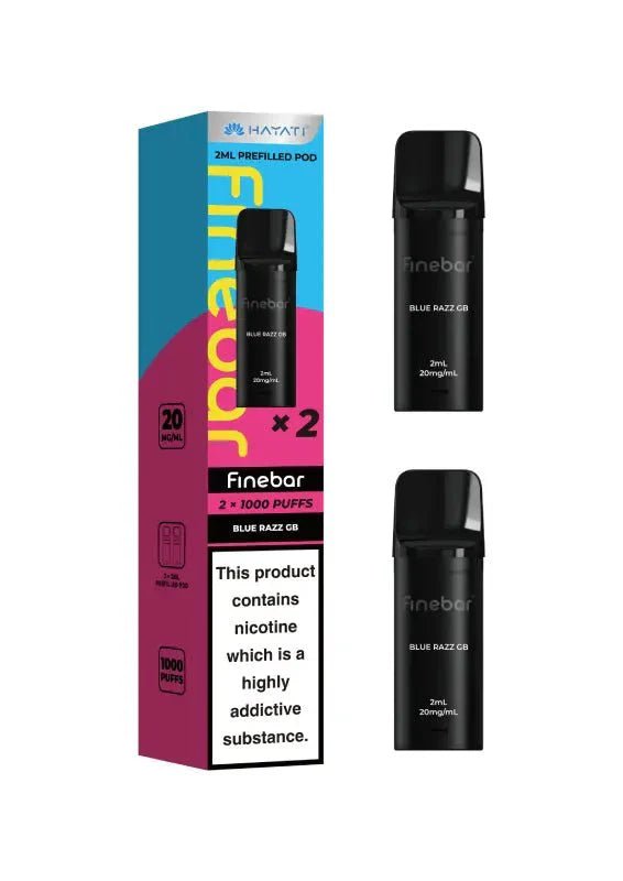 Hayati Finebar 1000 Replacement Pods Box of 5 Blue Razz GB