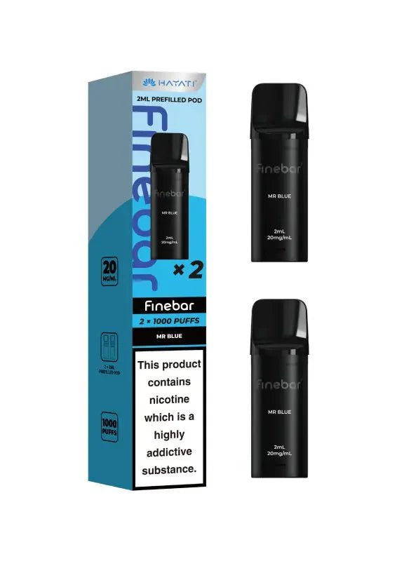 Hayati Finebar 1000 Replacement Pods Box of 5 Mr Blue