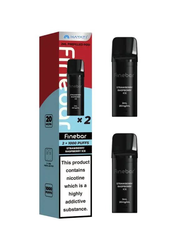 Hayati Finebar 1000 Replacement Pods Box of 5 Strawberry Raspberry Ice